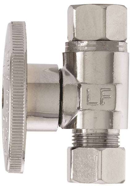Plumb Pak PP2072LF/BG Straight Stop Supply Valve, 3/8 in Connection, Female Compression, Quarter-Turn Actuator