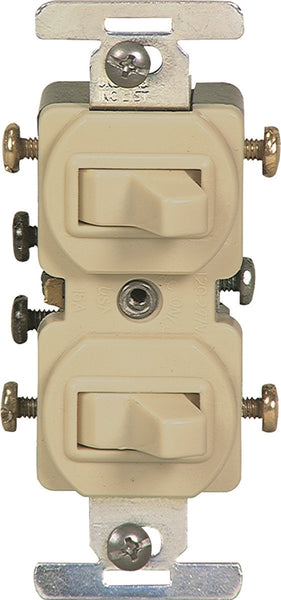 Eaton Wiring Devices 276V-BOX Combination Toggle Switch, 15 A, 120/277 V, Screw Terminal, Steel Housing Material