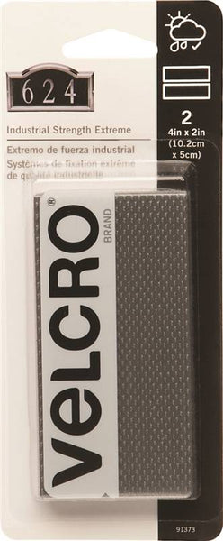 VELCRO Brand 91373 Fastener, 2 in W, 4 in L, Titanium, 15 lb