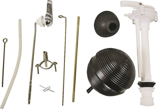 ProSource Toilet Tank Repair Kit, 1 Set-Piece, Black/Brass/Silver/White
