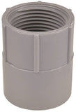 Carlon E942HR Conduit Adapter, 1-1/2 in FPT x Socket, 2-5/32 in Dia, 2-7/32 in L, PVC, Gray