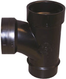 CANPLAS 105151LBC Sanitary Pipe Tee, 1-1/2 in, Spigot x Hub, ABS, Black