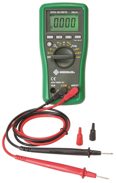 Greenlee DM-45 Multimeter, Digital Display, Functions: AC Voltage, DC Voltage, Capacitance, Current, Resistance
