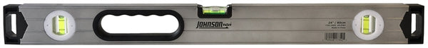 Johnson 1735-2400 Box Level, 24 in L, 3-Vial, Non-Magnetic, Aluminum, Silver