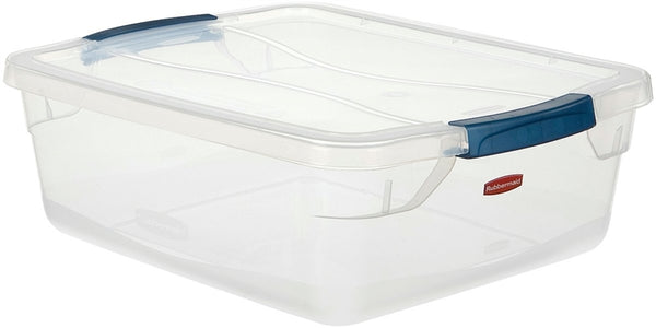 Rubbermaid Clever Store RMCC160000 Storage Container, Plastic, Clear, 16.8 in L, 13.3 in W, 5.3 in H