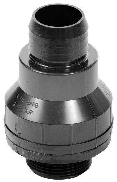 SUPERIOR PUMP 99507/SC125B Check Valve, 1-1/2 x 1-1/4 in, MPT x Barb, ABS Body