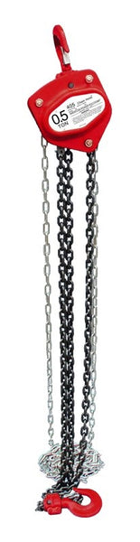 AMERICAN POWER PULL 400 Series 405 Chain Block, 0.5 ton Capacity, 10 ft H Lifting, 10-13/16 in Between Hooks