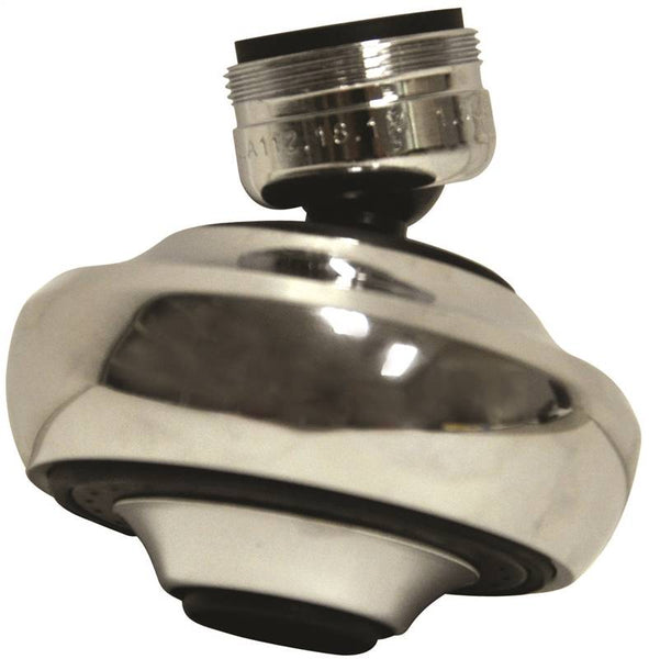 Danco 10501 Swivel Sprayrator, 15/16-27 x 55/64-27 Male x Female Thread, Brass, Chrome Plated, 1.5 gpm