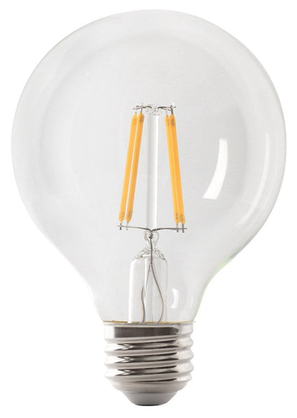 Feit Electric G2540/927CA/FIL/3 LED Bulb, Globe, G25 Lamp, 40 W Equivalent, E26 Lamp Base, Dimmable, Clear