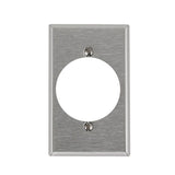 Leviton 84028 Wallplate, 4-1/2 in L, 2-3/4 in W, 1 -Gang, 430 Stainless Steel, Silver, Brushed Stainless Steel