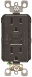 Leviton R04-GFNT1-0KE GFCI Duplex Receptacle, 2 -Pole, 15 A, 125 V, Back, Side Wiring, NEMA: 5-15R, Black