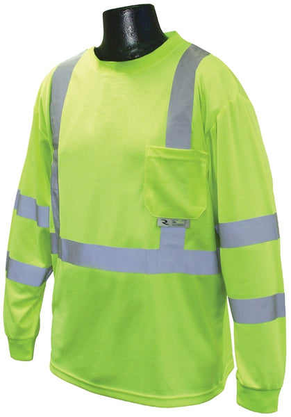 RADWEAR ST21-3PGS-XL Safety T-Shirt, XL, Polyester, Green, Long Sleeve, Pullover Closure