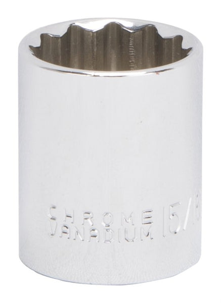 Vulcan MT6517999 Drive Socket, 15/16 in Socket, 1/2 in Drive, 12-Point, Chrome Vanadium Steel, Chrome