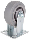 ProSource JC-T03 Rigid Caster, 5 in Dia Wheel, 2 in W Wheel, Thermoplastic Rubber Wheel, Gray, 450 lb