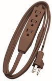CCI 0608 Extension Cord, 16 AWG Cable, 8 ft L, 13 A, 125 V, Brown