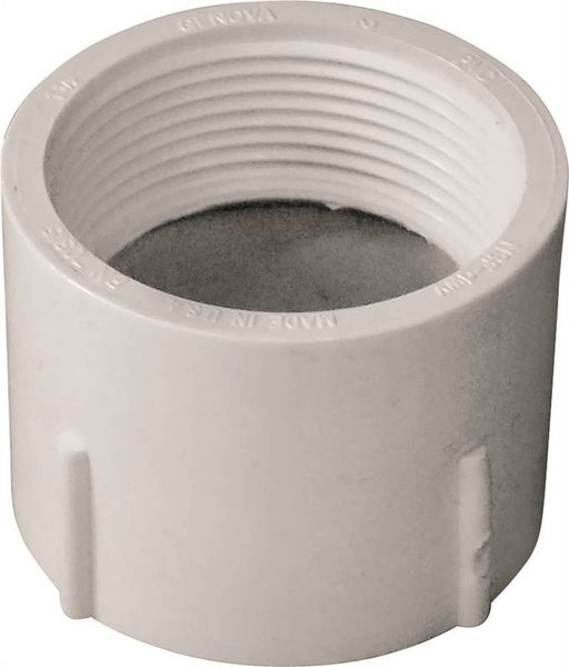 IPEX 192891 Pipe Adapter, 1-1/2 in, FNPT x Hub, PVC, White, SCH 40 Schedule