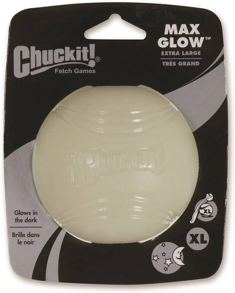 Chuckit! 32315 Dog Toy, XL, Max Glow, Natural Rubber, Glow White