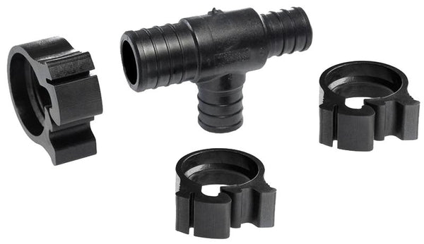 Flair-It PEXLOCK 30777 Reducing Pipe Tee with Clamp, 1 x 3/4 x 3/4 in, 100 psi Pressure