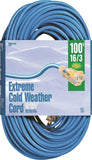 Woods 2436 Extension Cord, 16 AWG Cable, 100 ft L, 10 A, 125 V, Bright Blue