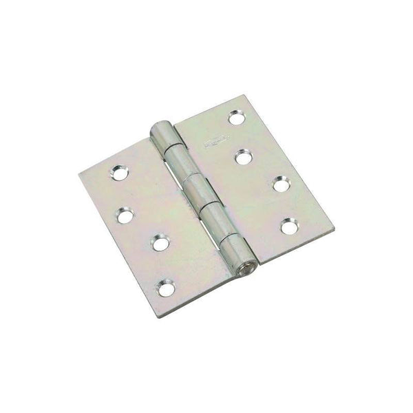 National Hardware N261-669 Utility Hinge, 4 in W Frame Leaf, 0.11 in Thick Frame Leaf, Cold Rolled Steel, Zinc, 70 lb