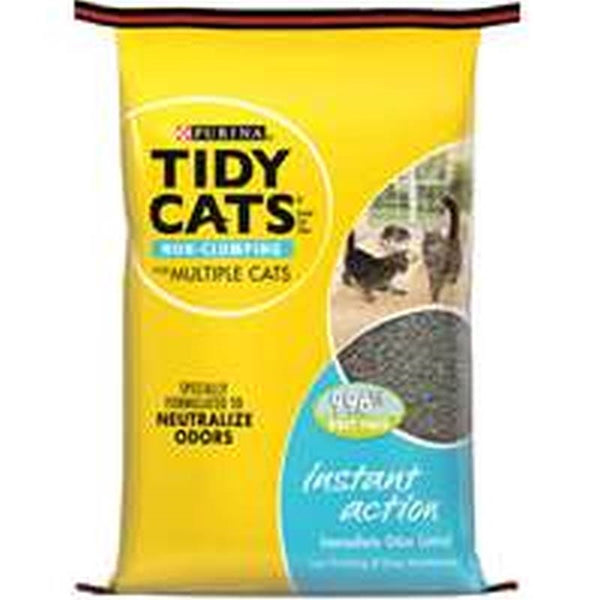 Tidy Cats Instant Action 7023010770 Cat Litter, 20 lb Capacity, Gray/Tan, Granular Bag