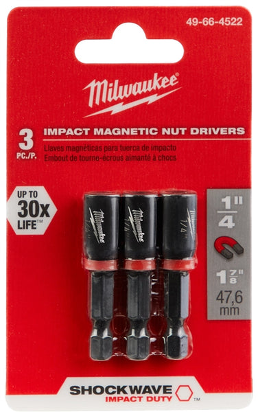 Milwaukee 49-66-4522 Nut Driver, 1/4 in Drive, 1-7/8 in L, 1/4 in L Shank, Hex Shank