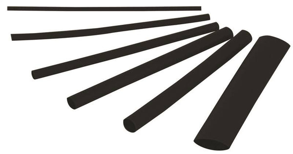 GB HST-ASTB Heat Shrink Tubing, 3/32 in Expanded, 3/64 in Recovered Dia, 4 in L, Polyolefin, Black