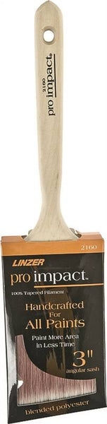 Linzer WC 2160-3 Paint Brush, 3 in W, 3-1/4 in L Bristle, Polyester Bristle, Sash Handle
