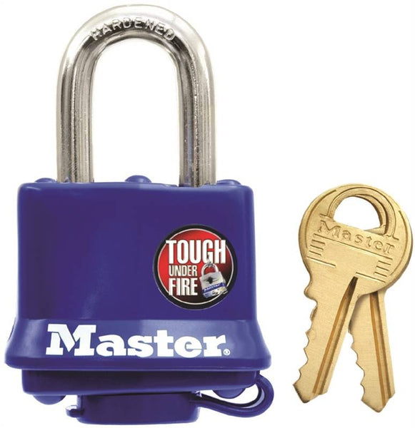 Master Lock 312D Padlock, Keyed Different Key, 9/32 in Dia Shackle, 1-1/16 in H Shackle, Steel Shackle, Steel Body