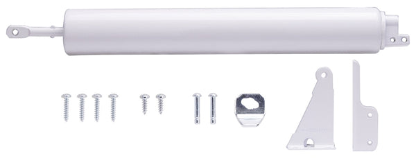 ProSource 16027-UW-PS Door Closer, 1-1/2 in Diameter Tube Dia Rod, 16-1/2 in L, Aluminum Tube, White, 90 deg Opening