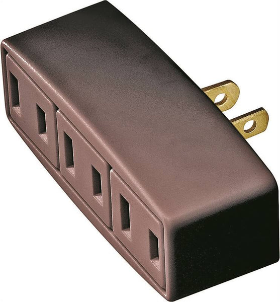 Eaton Wiring Devices 1747B-BOX Outlet Tap, 2 -Pole, 15 A, 125 V, 3 -Outlet, NEMA: NEMA 1-15R, Brown