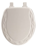 Mayfair 34EC-000 Toilet Seat, Round, Wood, White, Twist Hinge