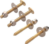 ProSource Bolt Screw Set, Steel, Brass, For: Use to Attach Toilet to Flange