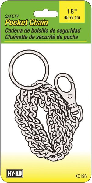 HY-KO KC196 Pocket Chain, Nickel