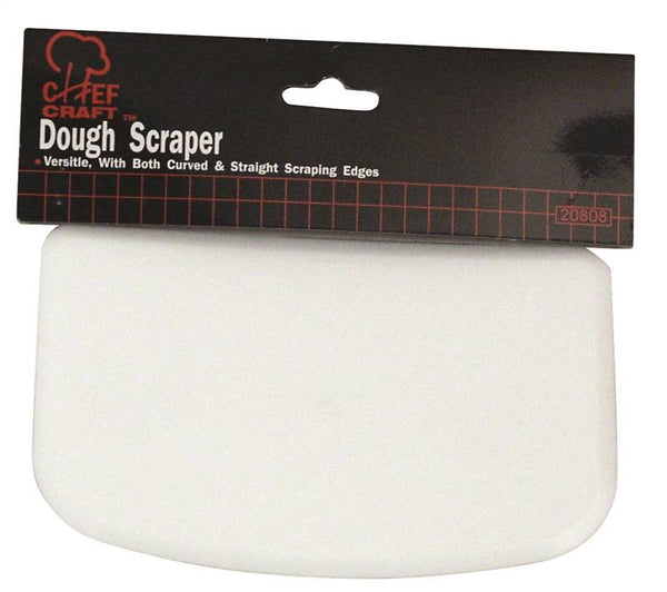 CHEF CRAFT 20808 Dough Scraper, 6 in L, 4 in W, Plastic, White
