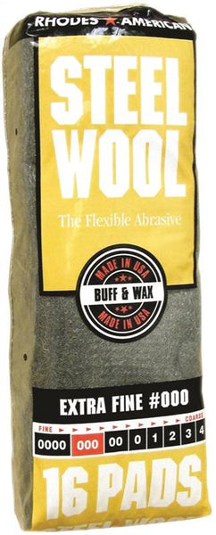 Homax 106601-06 Steel Wool, #000 Grit, Extra Fine, Gray