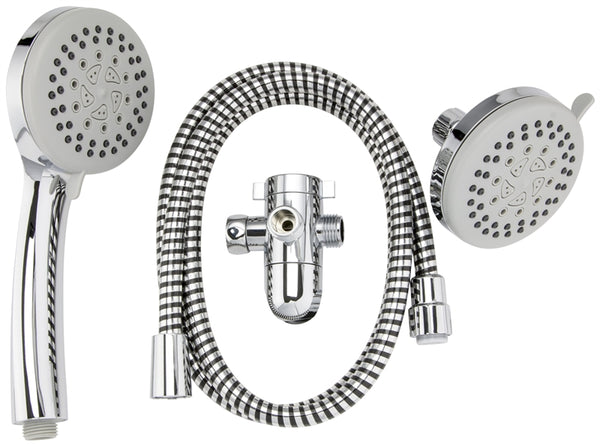 Plumb Pak K751CP Shower Head Kit, 1.8 gpm, 5-Spray Function, Polished Chrome, 60 in L Hose