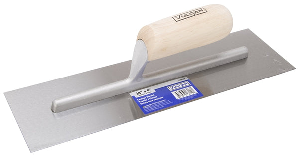 Vulcan 16214 Cement Trowel, 14 in L Blade, 4 in W Blade, Right Angle End, Ergonomic Handle, Wood Handle