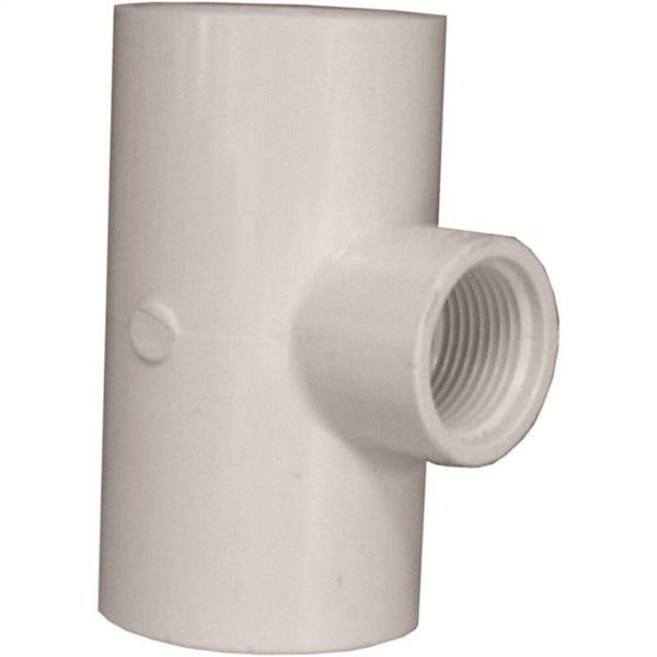 LASCO 402211BC Reducing Pipe Tee, 1-1/2 x 1 in, Slip x FIP, PVC, SCH 40 Schedule