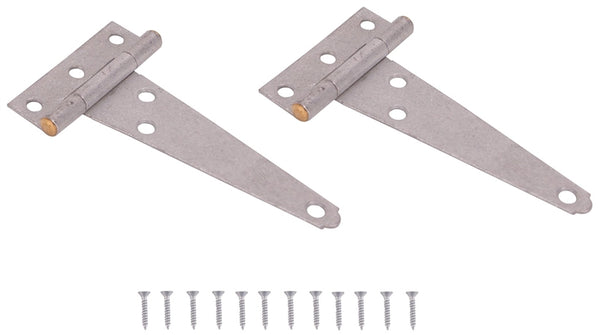 ProSource LTH-G04-C2PS T-Hinge, Galvanized Steel, Galvanized Brass Pin, Fixed Pin, 180 deg Range of Motion, 26 (Pair) lb