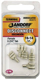 Jandorf 60873 Disconnect Terminal, 16 to 14 AWG Wire, Copper Contact