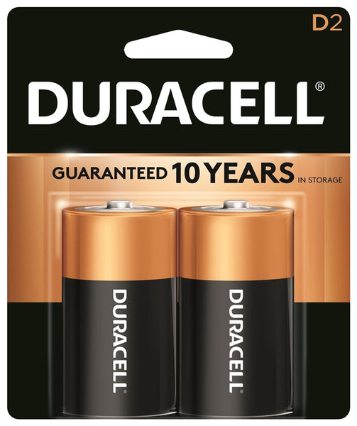 DURACELL MN1300B2Z Battery, 1.5 V Battery, 15 Ah, D Battery, Alkaline, Manganese Dioxide