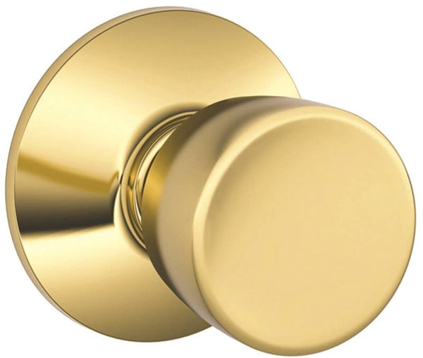 Schlage F10VBEL605 Passage Door Knob, Metal, Brass