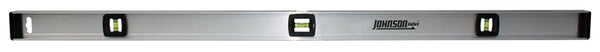 Johnson 1300-4800 I-Beam Level with Rule, 48 in L, 3-Vial, Non-Magnetic, Aluminum, Silver