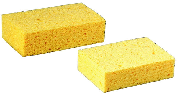 3M 7456-T Commercial Sponge, 7-1/2 in L, 4-3/8 in W, 2.06 mil Thick, Cellulose, Yellow