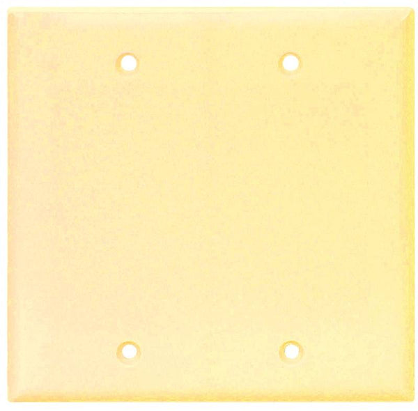 Eaton Cooper Wiring 2137V-BOX Wallplate, 4-1/2 in L, 4.56 in W, 0.08 in Thick, 2 -Gang, Thermoset, Ivory