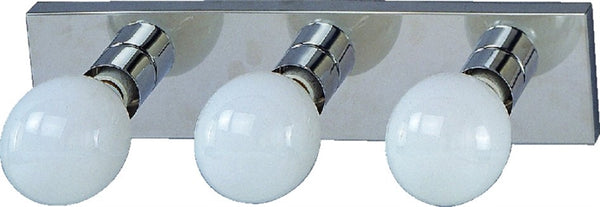 Boston Harbor Vanity Bar Fixture, 100 W, 3-Lamp, G Lamp, Steel Fixture, Polished Chrome Fixture