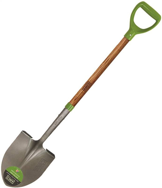 AMES 2535800 Digging Shovel, 8-3/4 in W Blade, Steel Blade, Hardwood Handle, D-Shaped Handle, 36-3/4 in L Handle