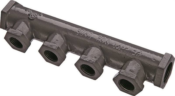 PRO-FLEX PFMN-CCB Manifold, 3/4 in Inlet, 4-Outlet, 1/2 in Outlet, Metal