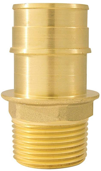 Apollo Valves ExpansionPEX Series EPXMA134 Reducing Pipe Adapter, 1 x 3/4 in, Barb x MPT, Brass, 200 psi Pressure